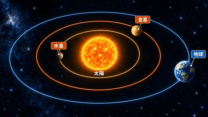 3分でわかる！内合と外合の違い〜水星と金星で使われる意味と違いをわかりやすく解説